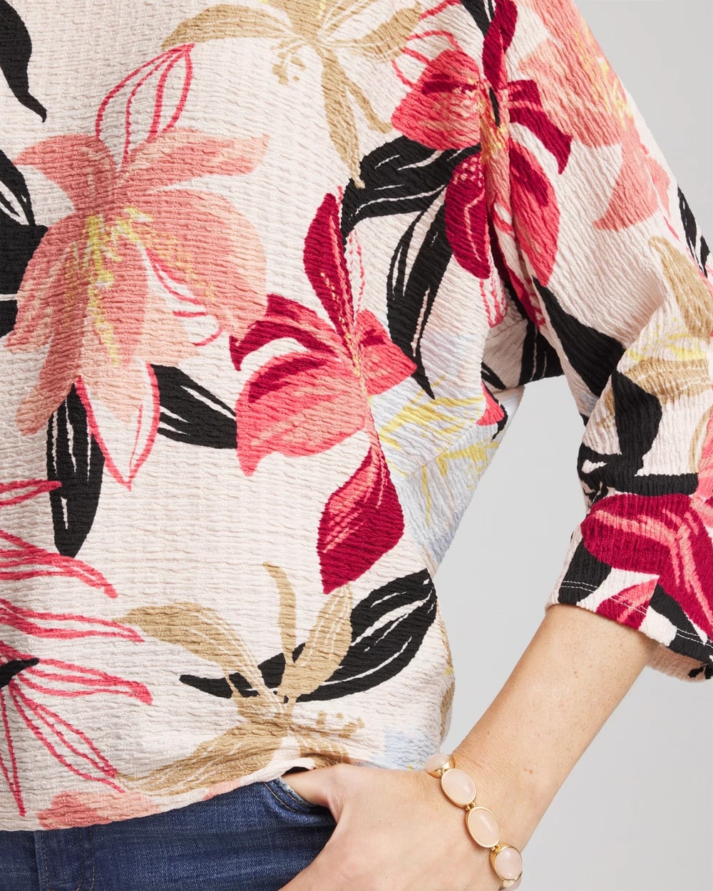 Chico's Exclusive | Textured Tapered Dolman Top