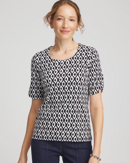 Chico's Featured | Printed Pima Elbow Sleeve Tee