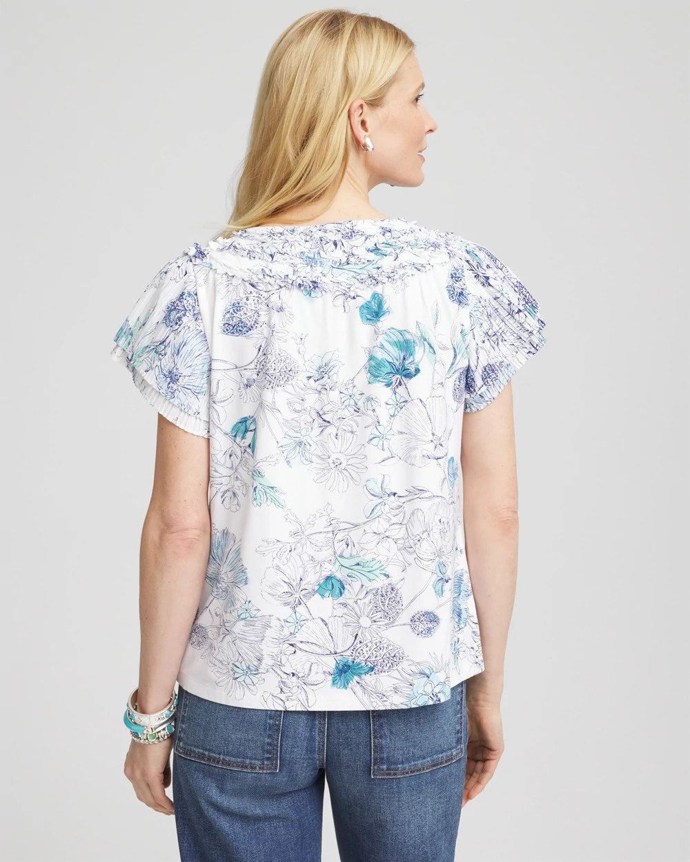 Chico's Trusted | Touch of Cool™ Floral Flutter Sleeve Tee