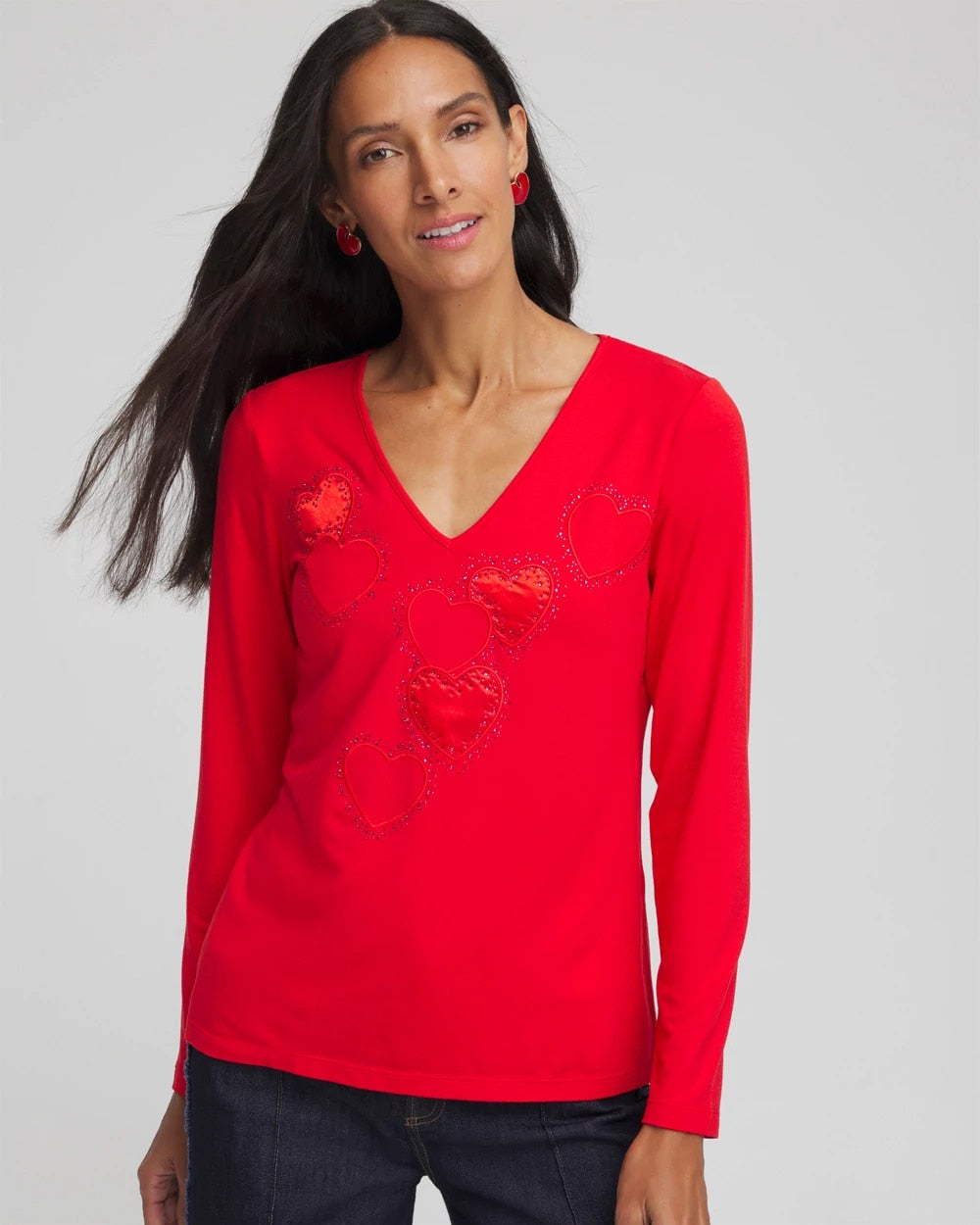 Chico's Trending | Embellished Heart V-Neck Tee