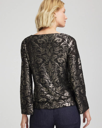 Chico's Popular | Art Deco Burnout Jacquard Top