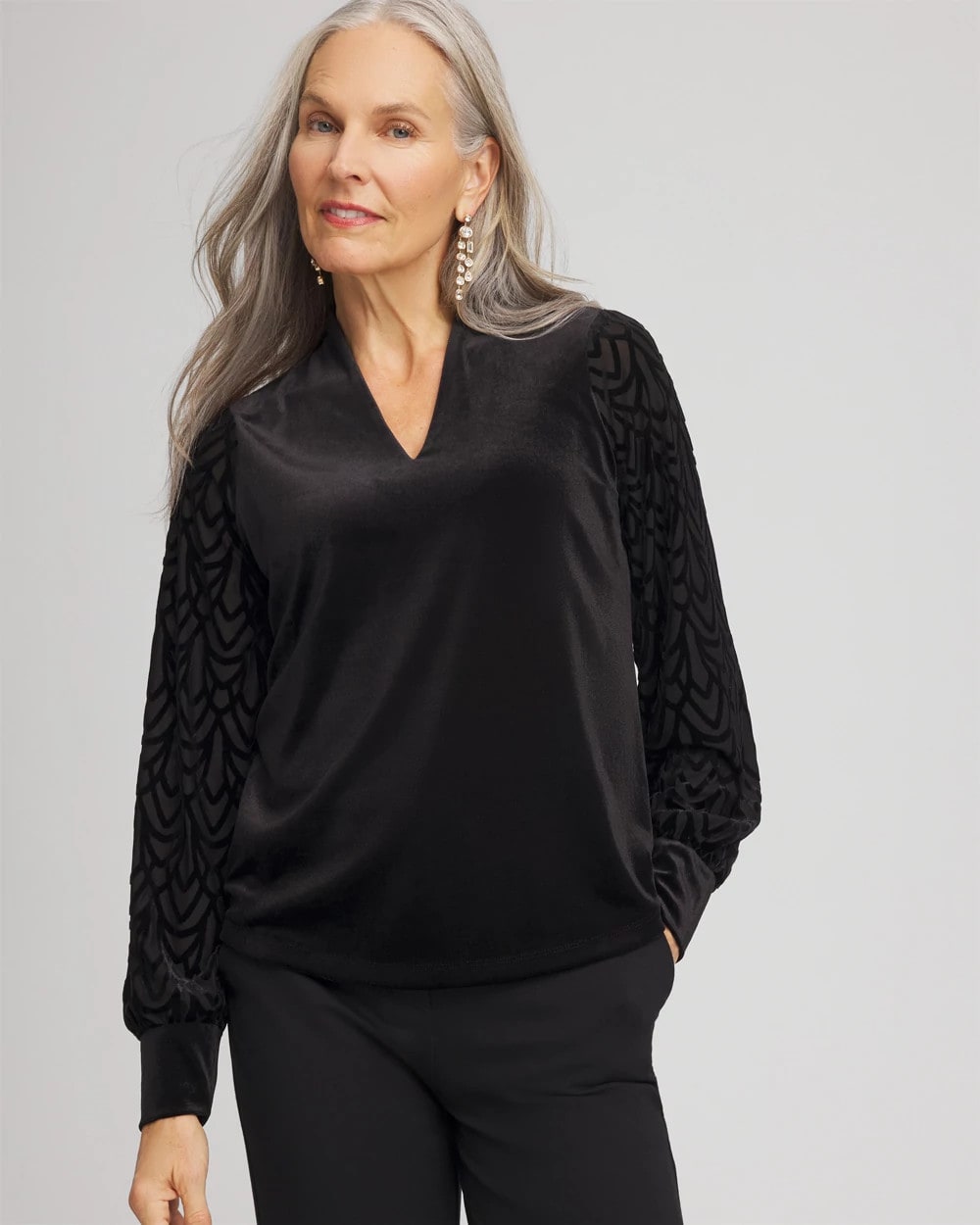 Chico's Sale | Art Deco Velvet Burnout Top