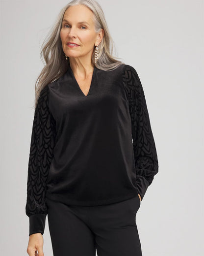 Chico's Sale | Art Deco Velvet Burnout Top