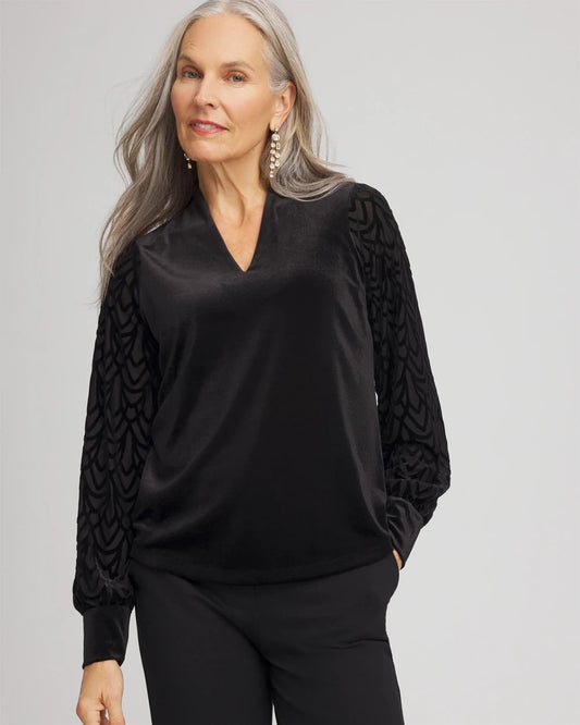 Chico's Sale | Art Deco Velvet Burnout Top