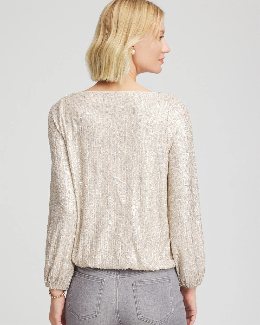 Chico's Top Pick | Drizzled Sequins Bubble-Hem Top