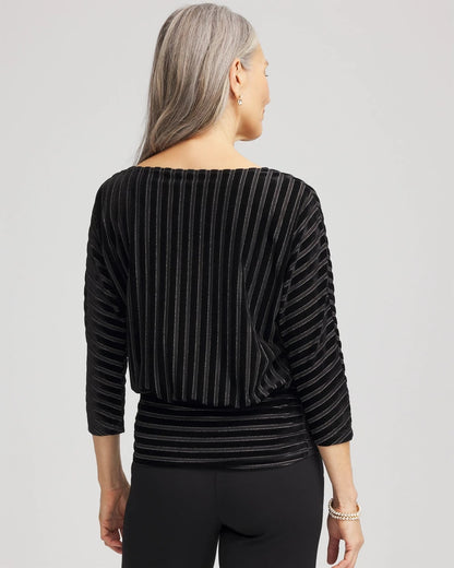 Chico's Featured | Velvet Burnout Stripe Banded-Bottom Top