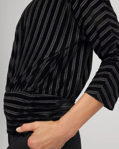 Chico's Featured | Velvet Burnout Stripe Banded-Bottom Top