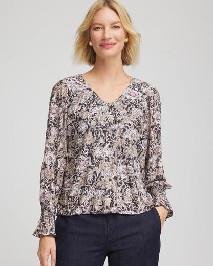 Chico's Deals | Bloom Crinkle Bodre Top