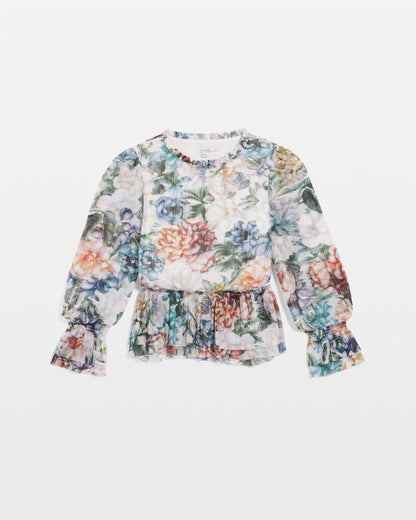 Chico's Exclusive | Rose Print Crinkle Top