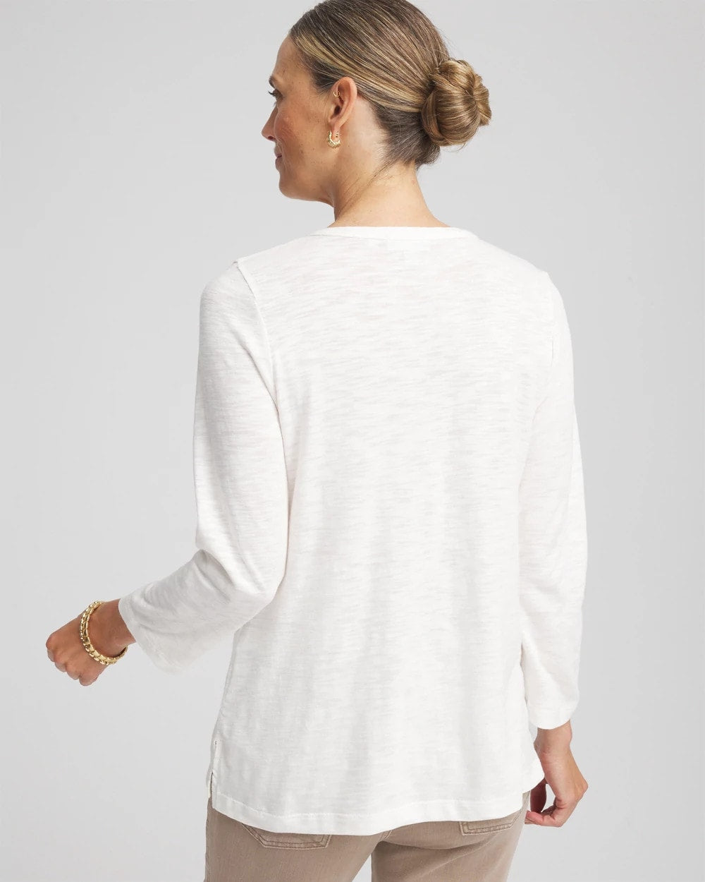 Chico's Everyday | Slub Splitneck Henley Tee