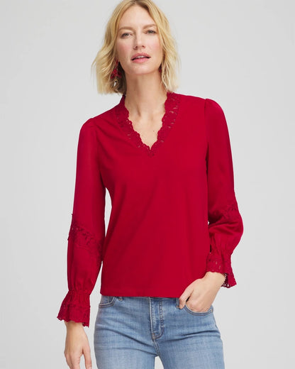 Chico's Everyday | Lace V-Neck Top
