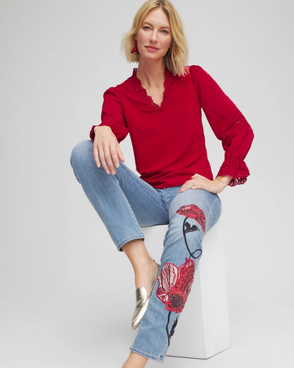 Chico's Everyday | Lace V-Neck Top