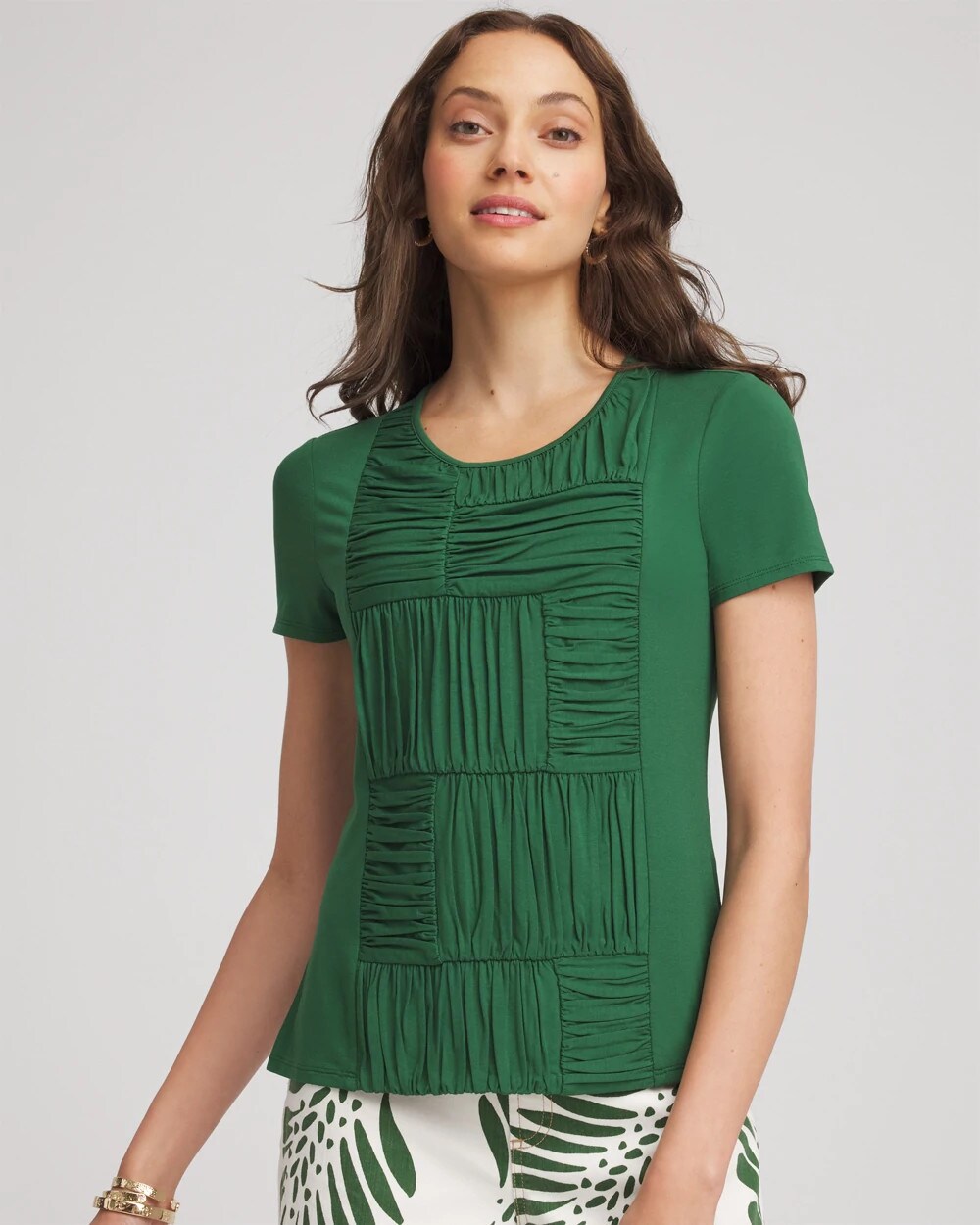 Chico's Signature | Jersey Knit Ruched Front Tee