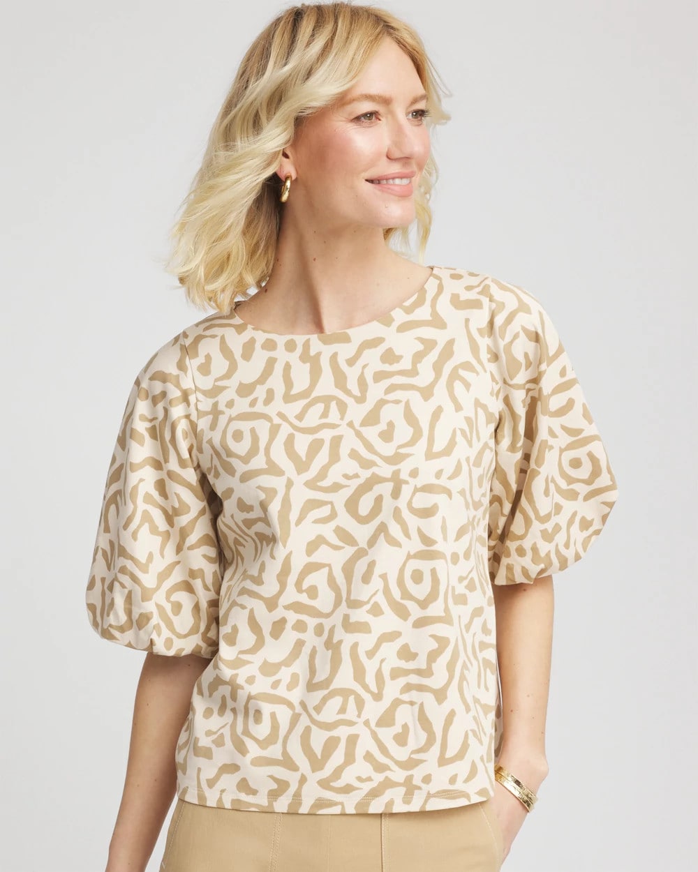 Chico's Featured | Animal Print Bubble Sleeve Top