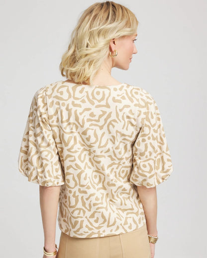 Chico's Featured | Animal Print Bubble Sleeve Top