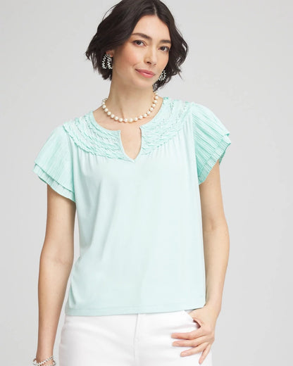 Chico's Deals | Touch of Cool™ Layered Pleated Flutter Tee