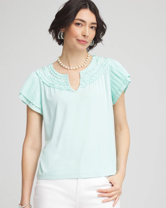 Chico's Deals | Touch of Cool™ Layered Pleated Flutter Tee