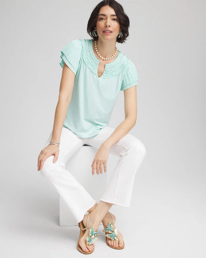 Chico's Deals | Touch of Cool™ Layered Pleated Flutter Tee