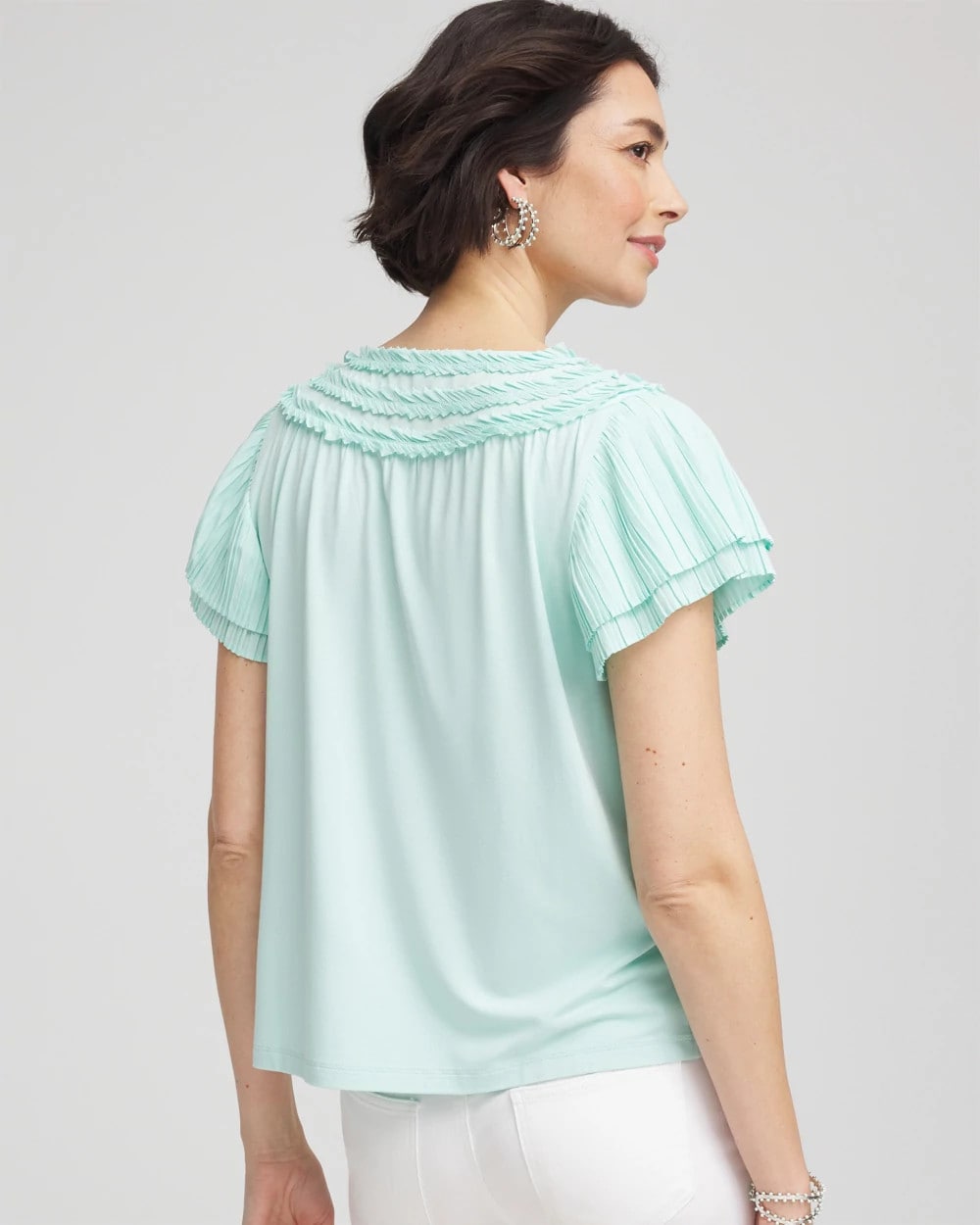 Chico's Deals | Touch of Cool™ Layered Pleated Flutter Tee