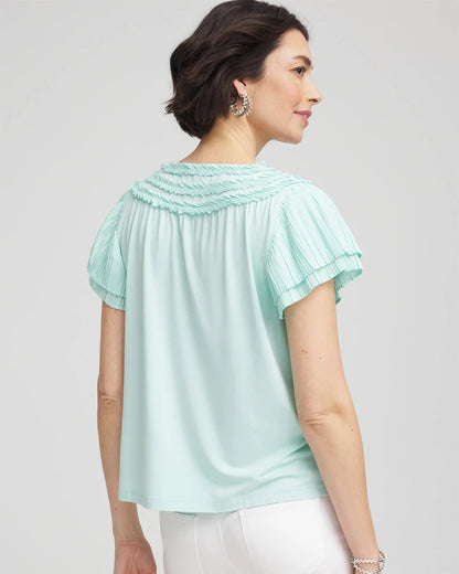 Chico's Deals | Touch of Cool™ Layered Pleated Flutter Tee