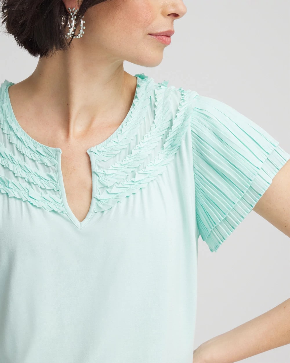 Chico's Deals | Touch of Cool™ Layered Pleated Flutter Tee