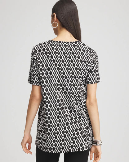 Chico's Premium | Graphic Slub V-Neck Tee