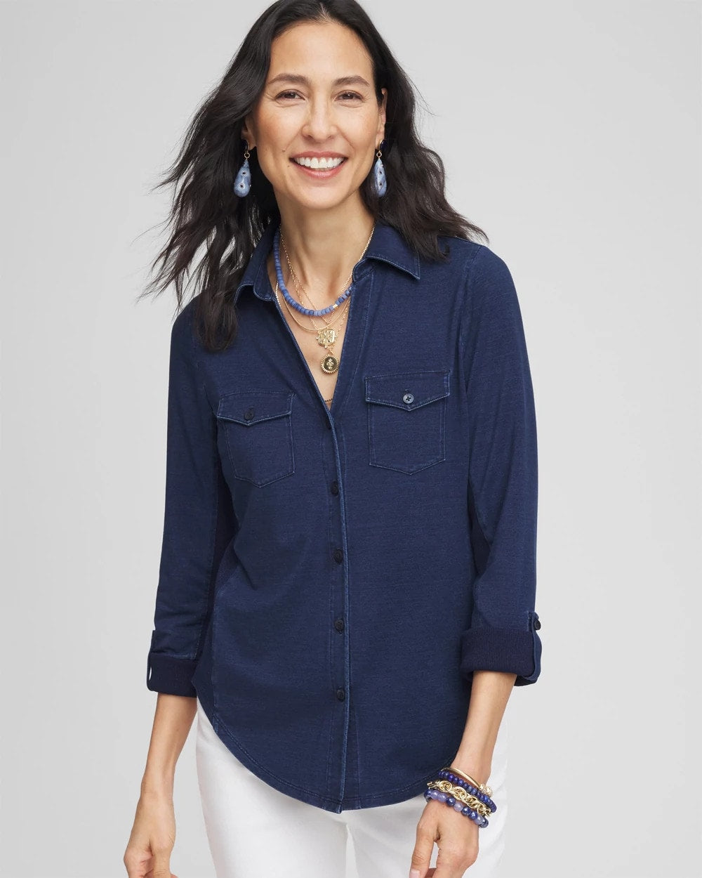Chico's Quality | Collared Henley Top