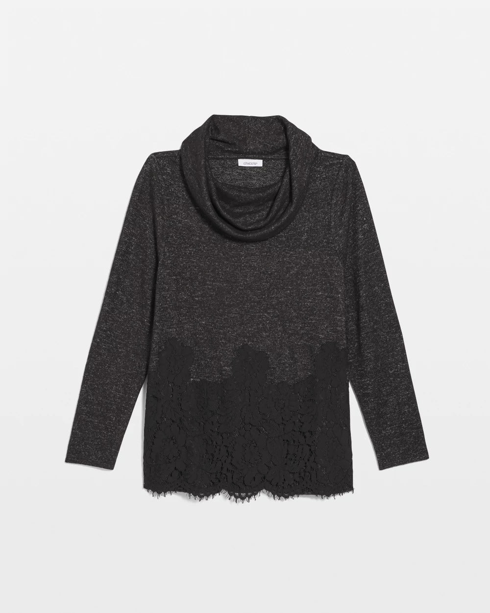 Chico's Smart Buy | Lace Hem Cowlneck Top