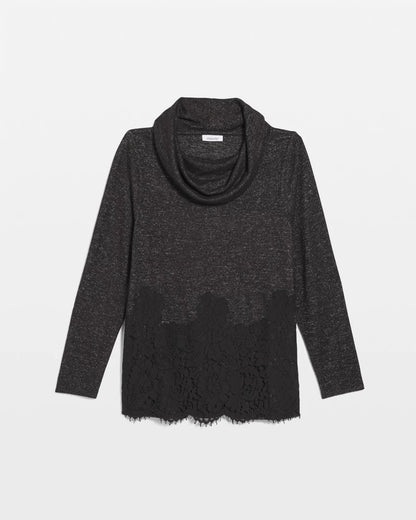 Chico's Smart Buy | Lace Hem Cowlneck Top