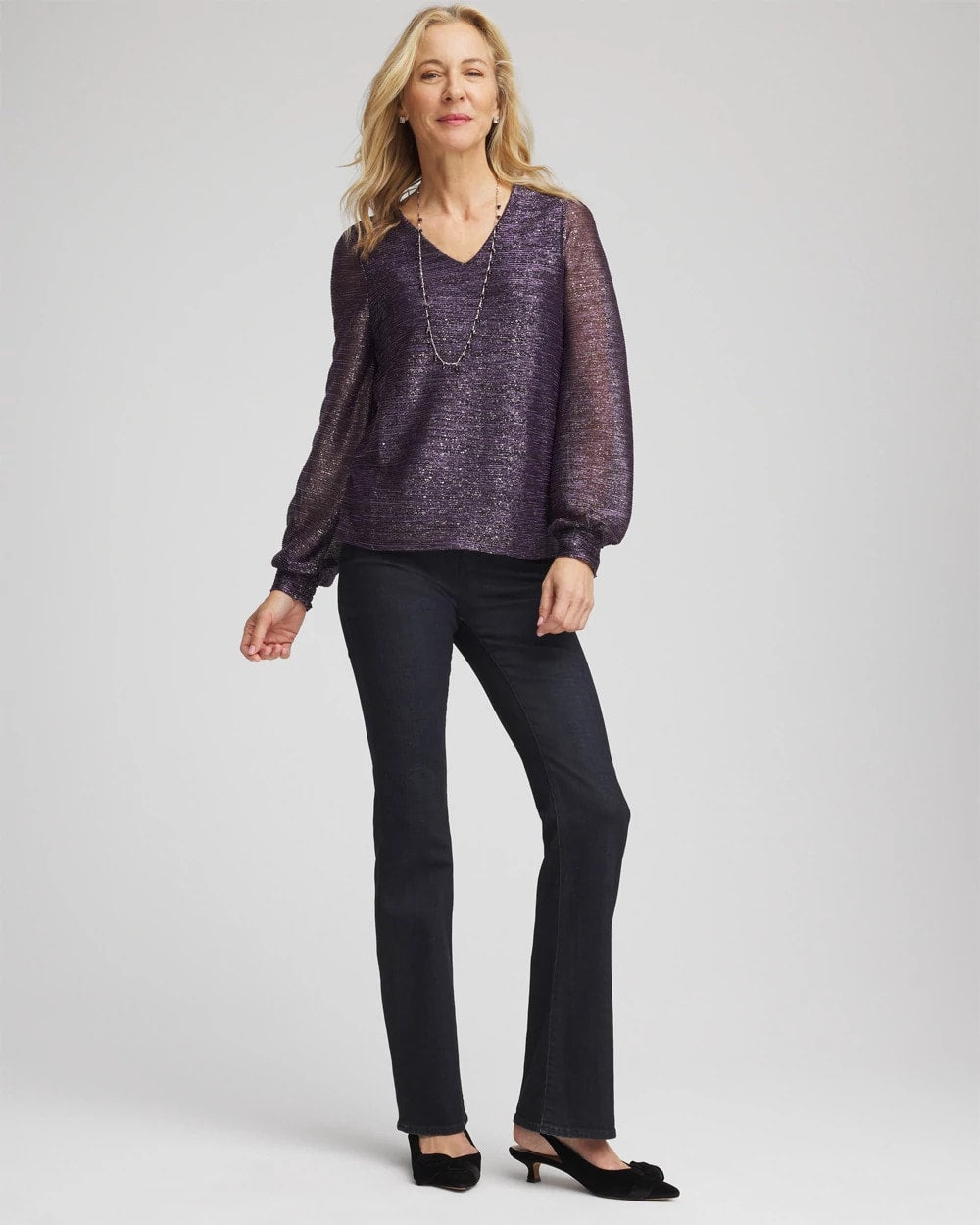 Chico's Classic | Foiled Bodre Top