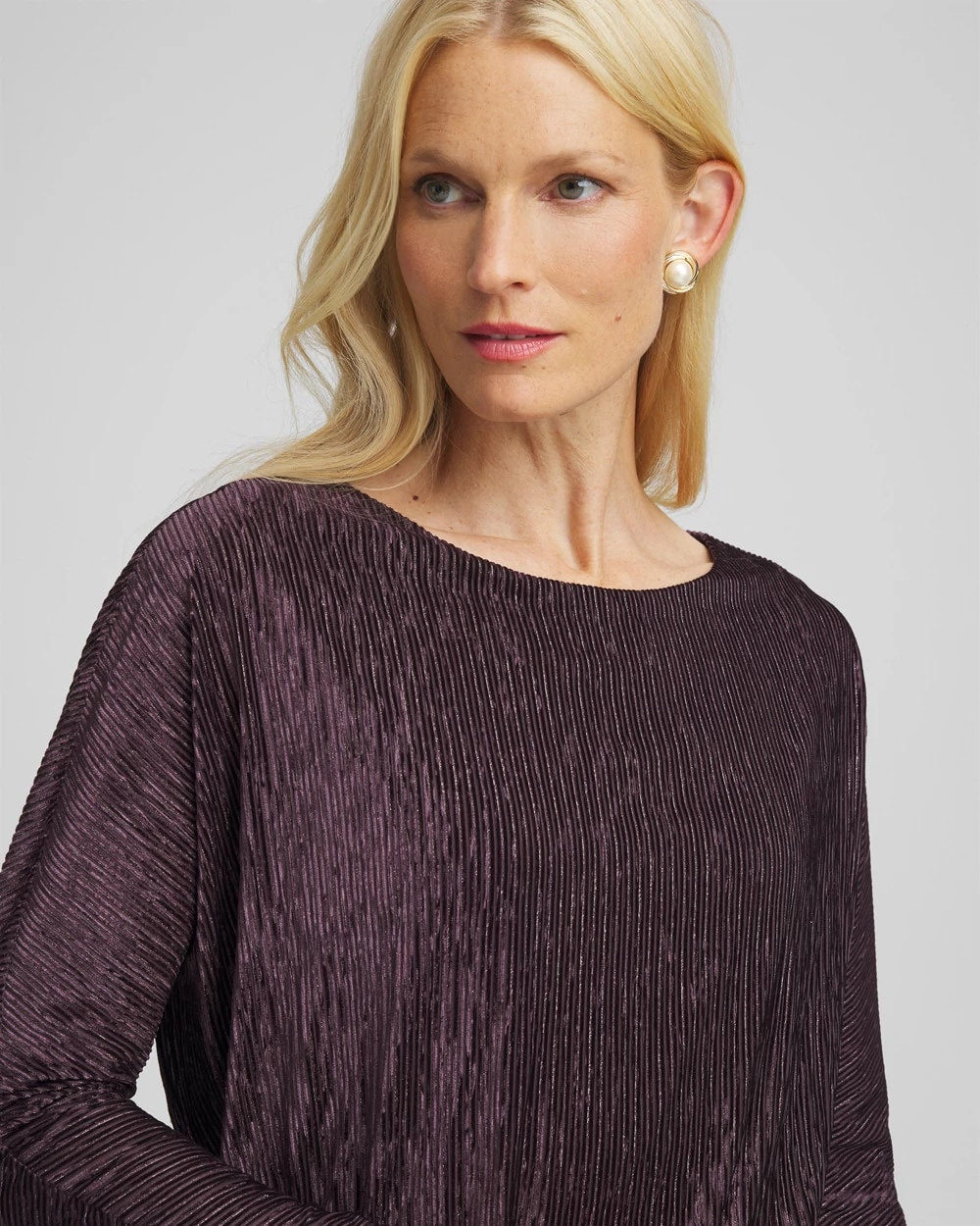 Chico's Trusted | Crinkle Velvet Banded-Bottom Top