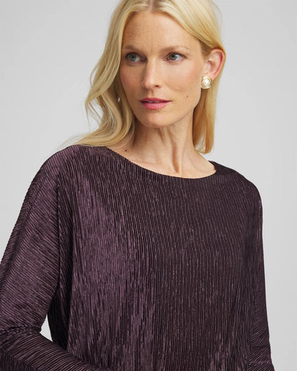 Chico's Trusted | Crinkle Velvet Banded-Bottom Top