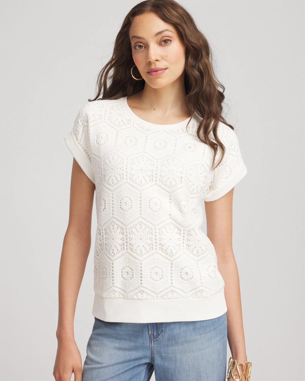 Chico's Trending | Crocheted Cotton-Blend Shirt