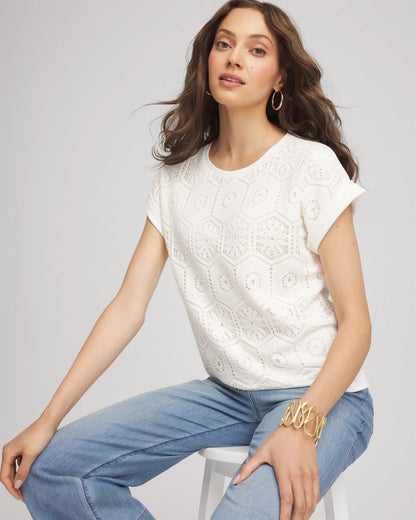 Chico's Trending | Crocheted Cotton-Blend Shirt
