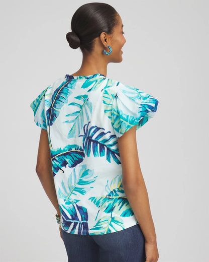 Chico's Premium | Notch Neck Cap Sleeve Tee
