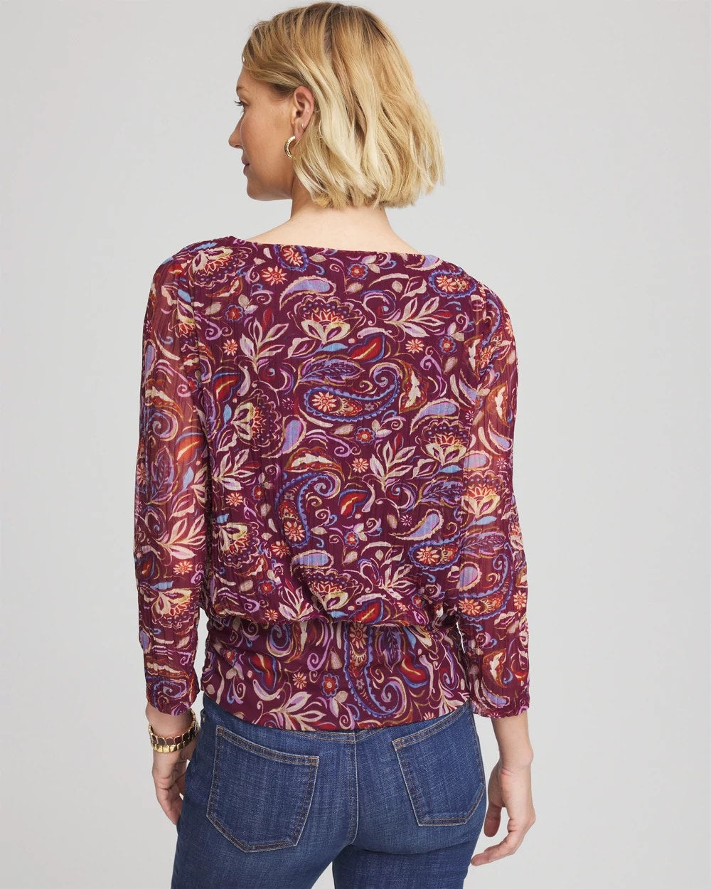 Chico's Customer Favorite | Paisley Textured Banded-Hem Top