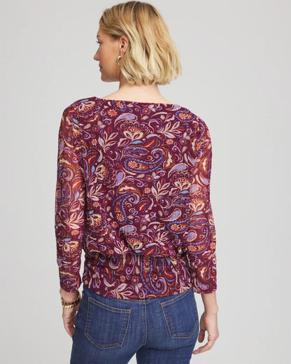 Chico's Customer Favorite | Paisley Textured Banded-Hem Top