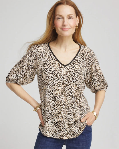 Chico's Sale | Leopard Braided Linen Top