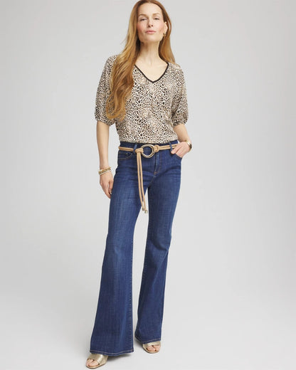 Chico's Sale | Leopard Braided Linen Top