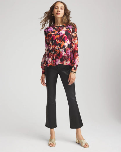 Chico's Popular | Printed Chiffon Peplum Top