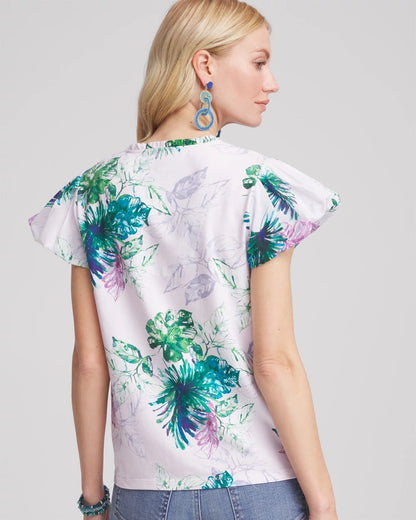 Chico's Deals | Notch Neck Cap Sleeve Tee