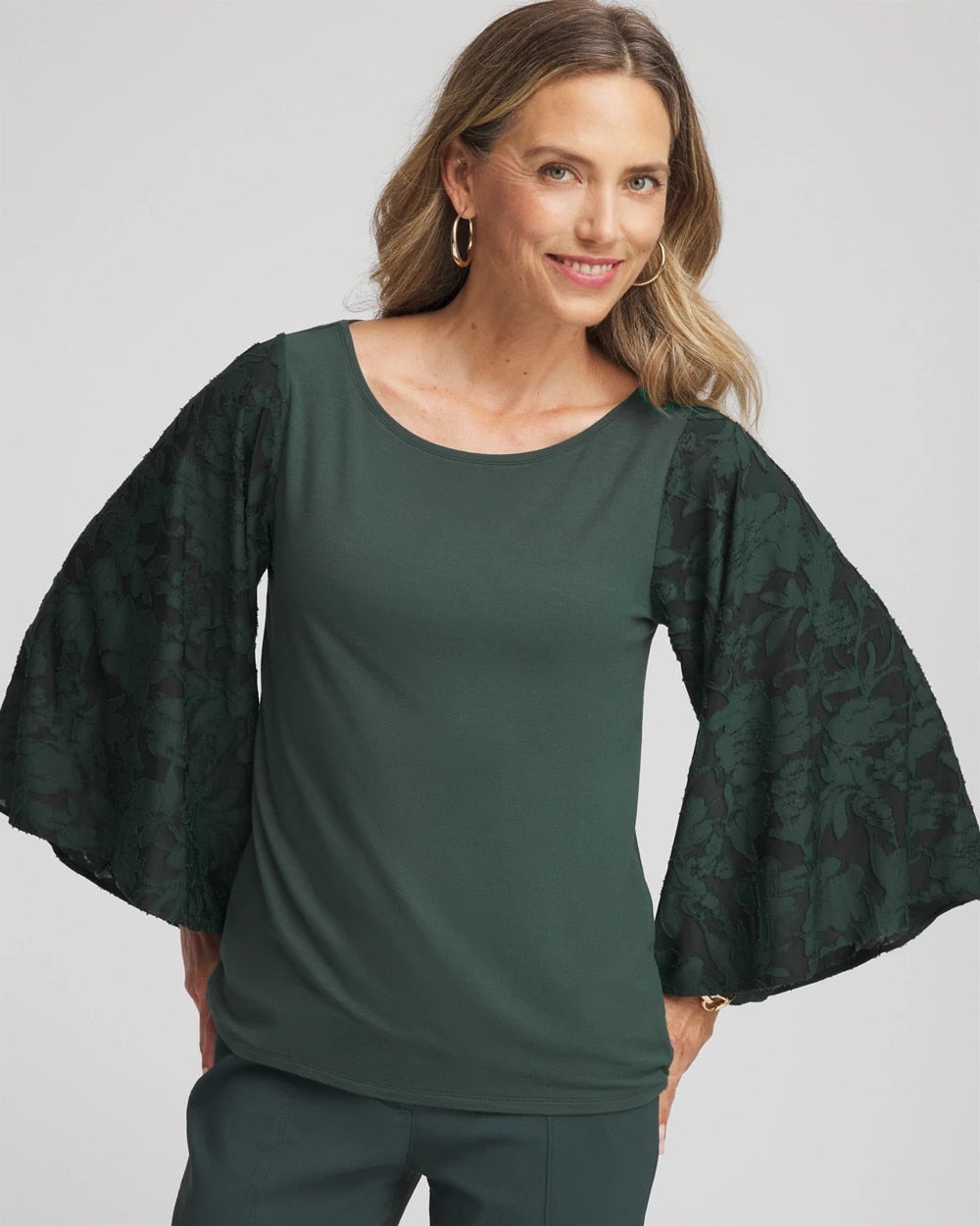 Chico's Discount | Touch of Cool™ Burnout Angel-Sleeved Top