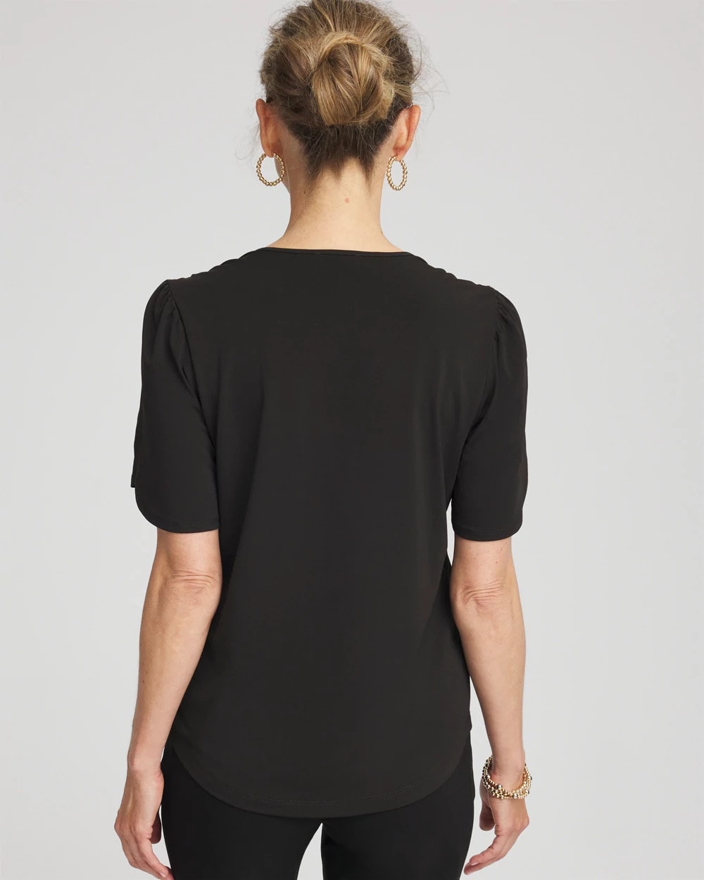 Chico's New | Petal-Sleeve Voop Neck Tee