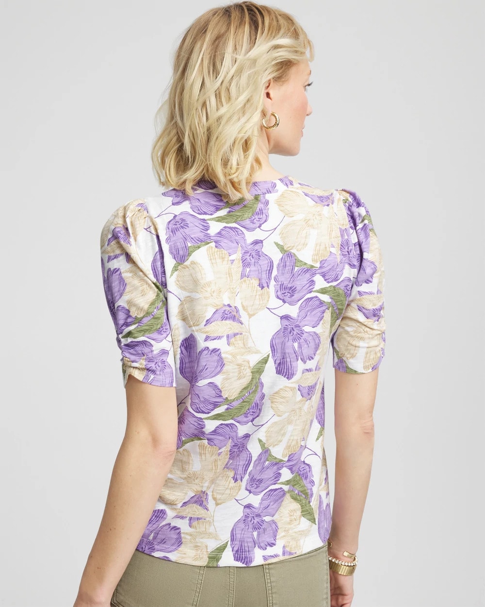 Chico's Trending | Floral Slub Henley Tee