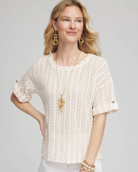 Chico's Best Seller | Textured Roll Cuff Tee
