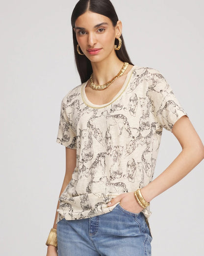 Chico's Best Seller | Panther Sweater-Trim Linen Tee