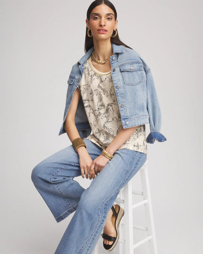 Chico's Best Seller | Panther Sweater-Trim Linen Tee