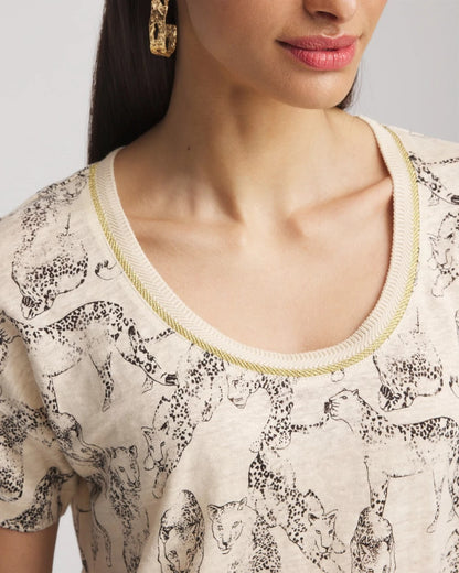 Chico's Best Seller | Panther Sweater-Trim Linen Tee