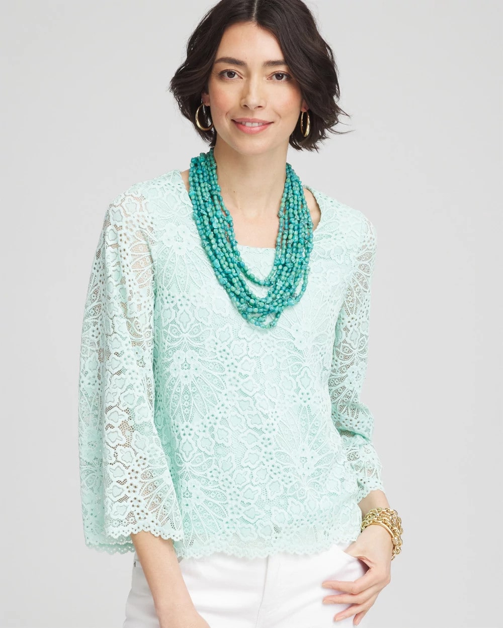 Chico's Great Value | Scalloped Hem Lace Top