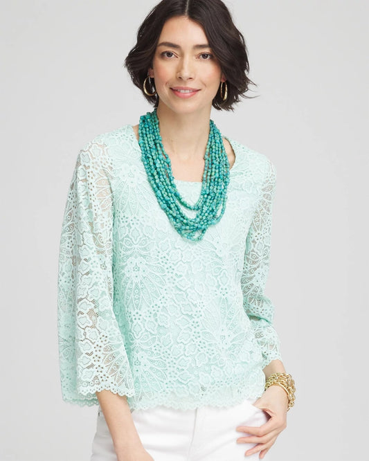 Chico's Great Value | Scalloped Hem Lace Top